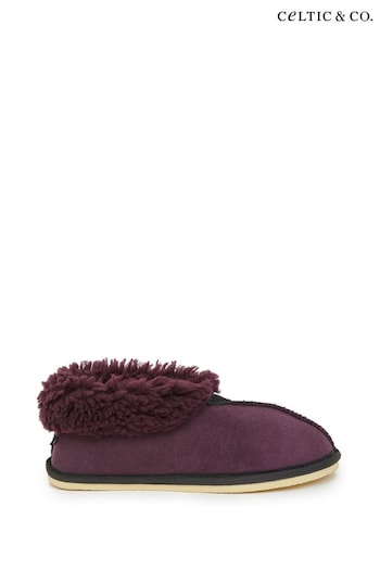 Celtic & Co. Ladies Purple Sheepskin Bootie Slippers (C47821) | £82