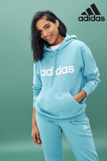 adidas Blue Womens Linear Fit Hoodie (C47845) | £45