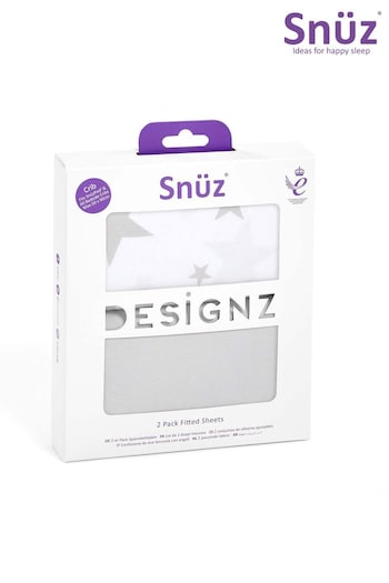 Snuz 2 Pack Grey Crib Fitted Sheets (C47975) | £20