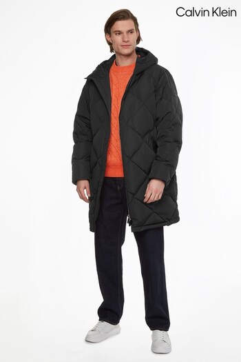 Calvin Klein Black Modern Longlength Puffer Jacket (C48021) | £250