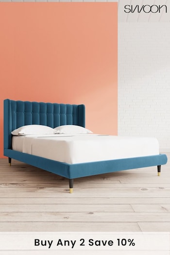 Swoon Easy Velvet Petrol Blue Kipling Bed (C48027) | £989 - £1,099