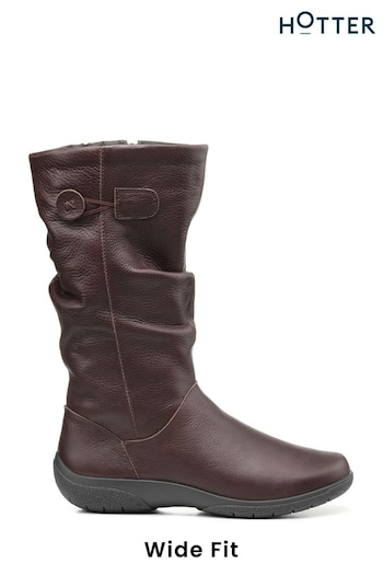 Hotter Brown Derrymore II Wide Fit Zip-Fastening Boots (C48141) | £149