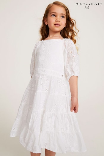 Mint Velvet White Broderie Occasion Dress (C48145) | £65 - £69