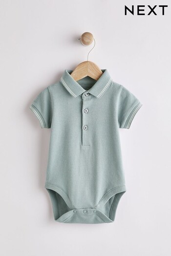 Sage Green Baby Polo Shirt Bodysuit (C48158) | £7.50 - £8.50