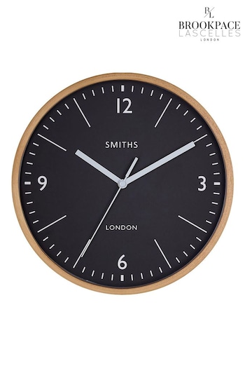 Brookpace Lascelles Black Wooden Cased Smiths Wall Clock (C48173) | £28