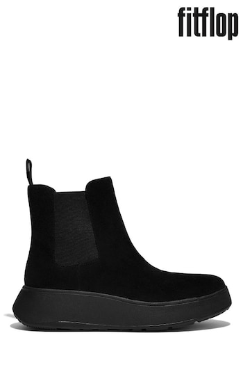 FitFlop Black Mode Suede Flatform Chelsea Boots (C48196) | £140