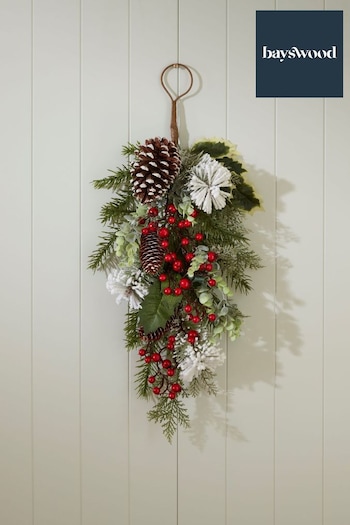 Bayswood Green Pine Cone Swag Wreath (C48201) | £25