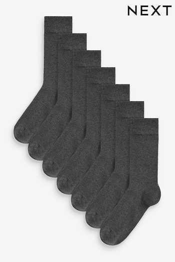 Charcoal Grey 7 Pack Mens Cotton Rich Socks (C48238) | £12