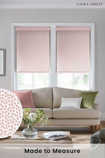 Laura Ashley Off White Blush Pink Sycamore Made To Measure Roller Blind (C48278) | £58
