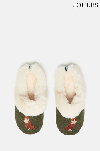 Joules Slippet Luxe Green Slippers (C48395) | £29.95