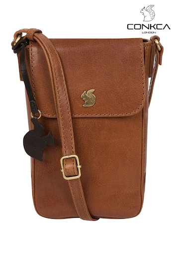 Conkca Buzz Leather Cross-Body Phone Bag (C48460) | £39