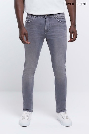 River Island Grey Skinny Jeans Skr (C48639) | £37