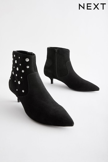 Black Forever Comfort® Stud Detail Ankle Boots (C48684) | £24