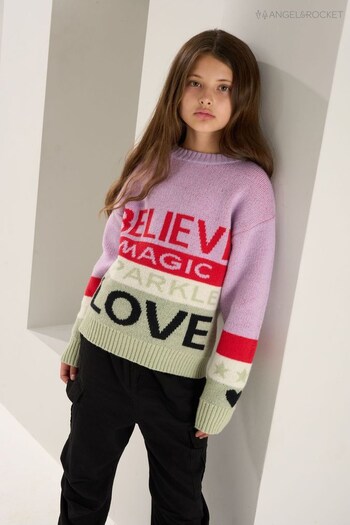 Angel & Rocket Pink Norah Believe Slogan Jumper (C48823) | £24 - £28