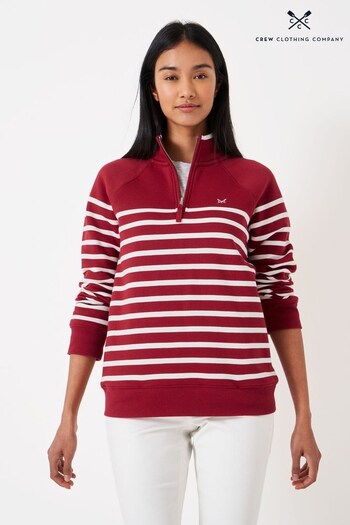 Crew Clothing Crewneck Company Blue Stripe Cotton Casual Sweatshirt (C48844) | £59