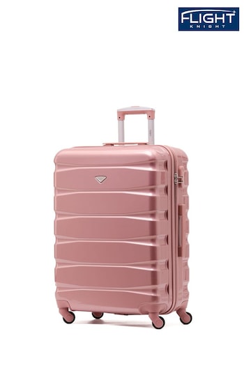 Flight Knight Rose Gold Gloss Medium Hardcase Lightweight Check In Suitcase With 4 Wheels (C48912) | £60