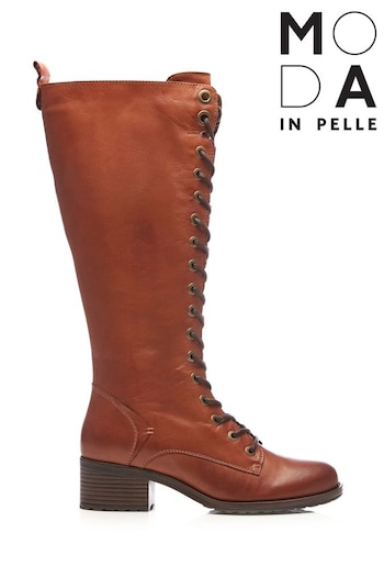 Moda In Pelle Hailey Lace-Up Knee High Leather Boots (C48929) | £199