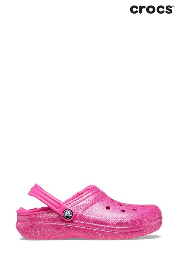 Crocs Toddlers Pink Classic Glitter Lined Clogs (C49013) | £45