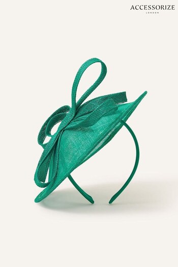 Accessorize Green Katie Bow Disc Sinamay Band Fascinator Hat (C49072) | £45