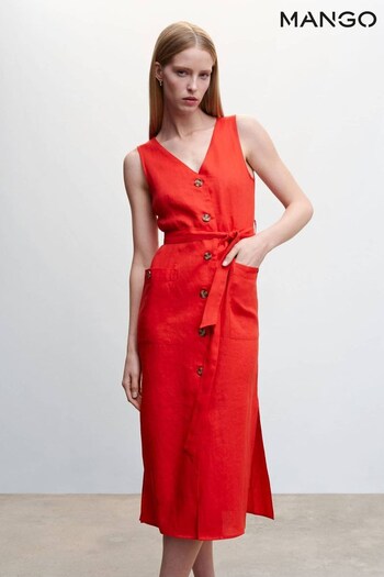 Mango 100% Linen Shirty Dress (C49342) | £50