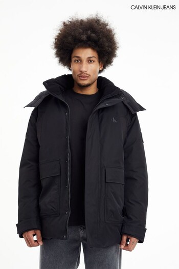 Calvin Klein Jeans Black Technical Parka Jacket (C49425) | £270