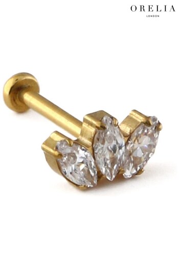 Orelia London Gold Plated Crystal Marquise Fan Labret Earrings (C49710) | £25