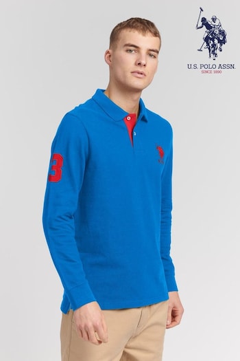 U.S. Polo Assn. Mens Regular Fit Player 3 Long Sleeve Polo Shirt (C49719) | £50