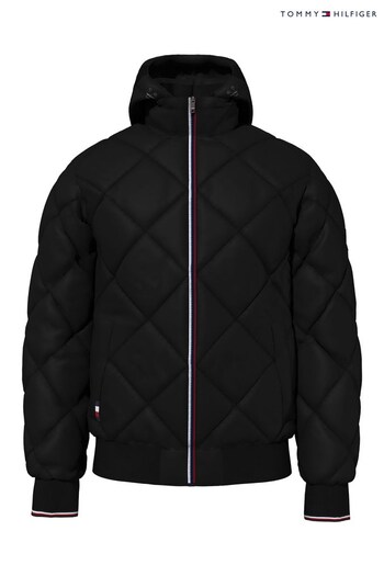 Tommy Hilfiger Big And Tall Diamond Quilted Black Jacket (C49768) | £250