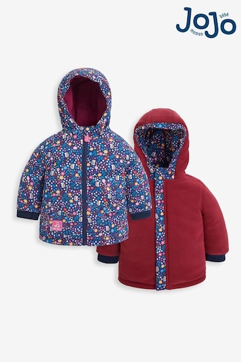 JoJo Maman Bébé Berry Woodland Reversible Fleece Lined Jacket (C49838) | £39.50