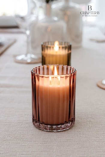 Chapter B Pink Ribbed Glass Candle (C49851) | £12