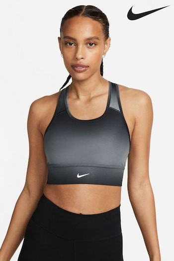 Nike support Black Dri-FIT Swoosh Run Long-Line Bra (C50028) | £45