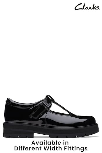 Clarks Black Patent Multi Fit Prague Brill Shoes Tuscon (C50132) | £54
