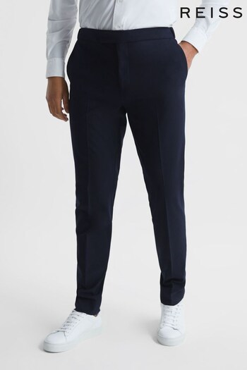 Reiss Navy Found Drawcord Waist Relaxed Trousers (C50364) | £98