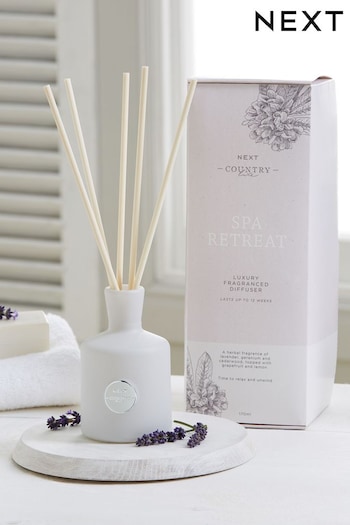 White Country Luxe Spa Retreat 170ml Lavender and Geranium Fragranced Reed Diffuser & Refill Set (C50815) | £22