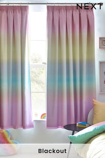 Rainbow Ombre Pencil Pleat Blackout Curtains (C51056) | £44 - £74