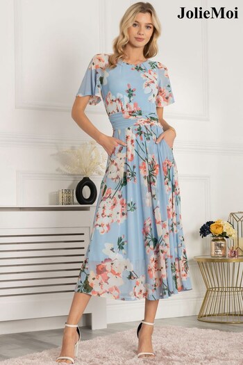 Jolie Moi Blue Anaiah Mesh Maxi Dress (C51109) | £85