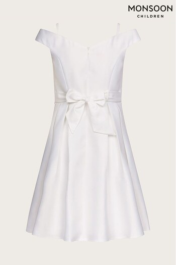 Monsoon Natural Duchess Twill Bardot Prom Dress (C51149) | £60 - £65