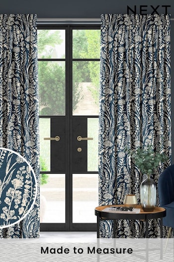 Blue Jarrod Made To Measure Curtains (C51280) | £61