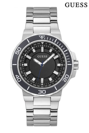 Guess Gents Silver Tone Track Active Life Watch (C51400) | £189