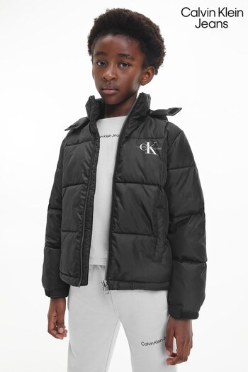 Calvin Klein Jeans Schwarz Black Short Quilted Puffer Jacket (C51424) | £160