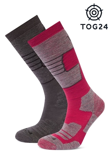 Tog 24 Womens Grey Linz Ski Socks 2 Packs (C51464) | £40