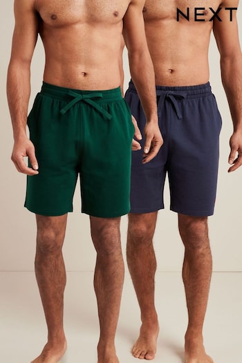 Green/Navy Blue Lightweight cardigan Shorts 2 Pack (C51491) | £27