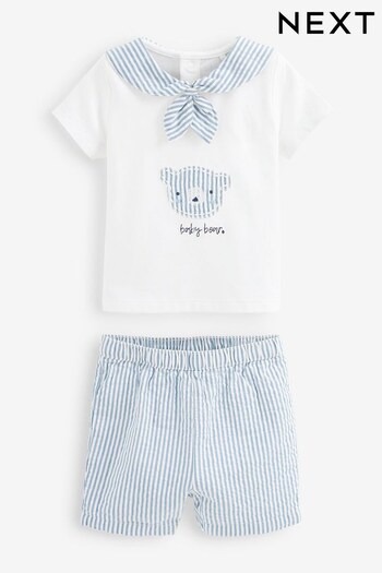 Blue 2 Piece Baby T-Shirt and Shorts Set (C51527) | £18 - £20