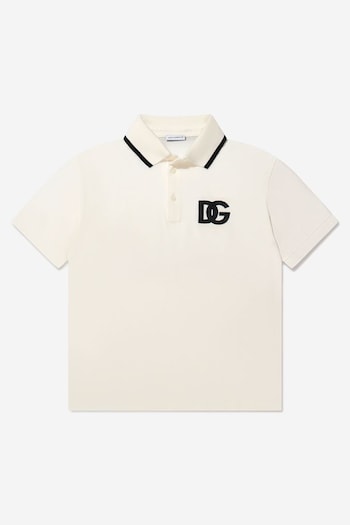 Boys Logo Polo Shirt in White (C51594) | £92 - £97