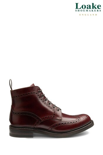 Loake Bedale Burgundy Heavy Brogue Boots (C51649) | £290