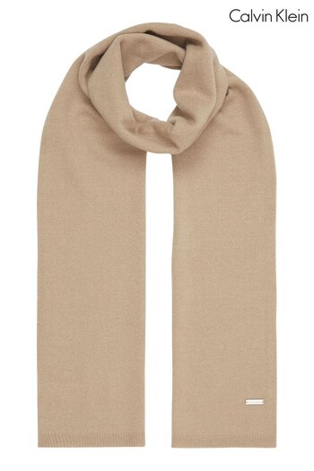 Calvin Klein Natural Cashmere Knit Scarf (C51910) | £130