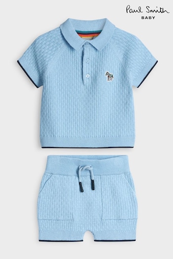 Paul Smith Baby Boys Blue Knitted T-Shirt & Short Set (C51968) | £75