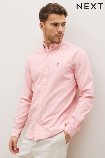 Pink Regular Fit Long Sleeve Oxford Shirt (C52122) | £25