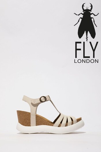Fly London Gait Wedge Schwarz Sandals (C52163) | £125