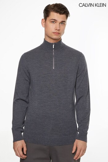Calvin Klein Superior Wool Quarter Zip Jumper (C52204) | £140